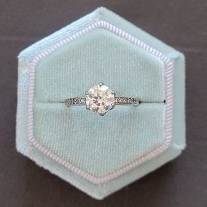 Moissanite 1 Carat Round Brilliant Ring